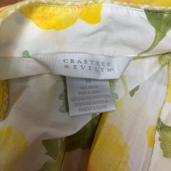 Crabtree & Evelyn Womens Cotton Lightweight Robe Floral Spring Loungewear Size M - Picture 6 of 8